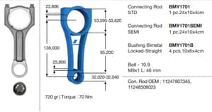 PISTON KOLU BMW N47 B47 E81 E82 E87 E88 E60 E90 F10 F20 F30 F22 E92 E93 F32 F34 F36 E84 E83 F25 F15 G11 G12 G30 MINI F54 F55 F56 F57 F60