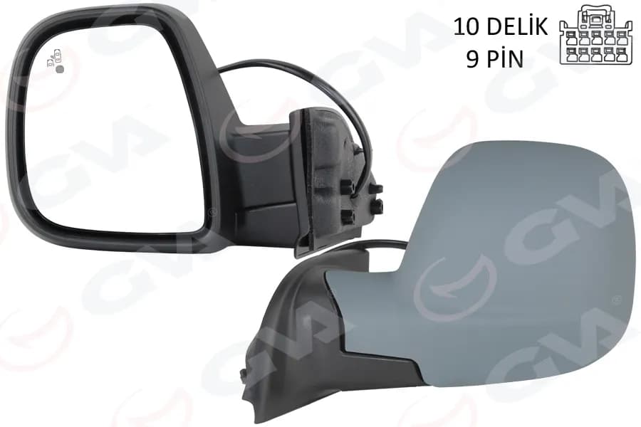 DIŞ DİKİZ AYNASI SOL ELEKTRİKLİ ASTARLI REZİSTANSLI OTOMATİK AÇMA KAPAMA KÖR NOKTA UYARILI CITROEN -BERLINGO-RİFTER-PARTNER-COMBO LİFE -COMBO CARGO 19- FIAT YENİ DOBLO COMBİ 23-
