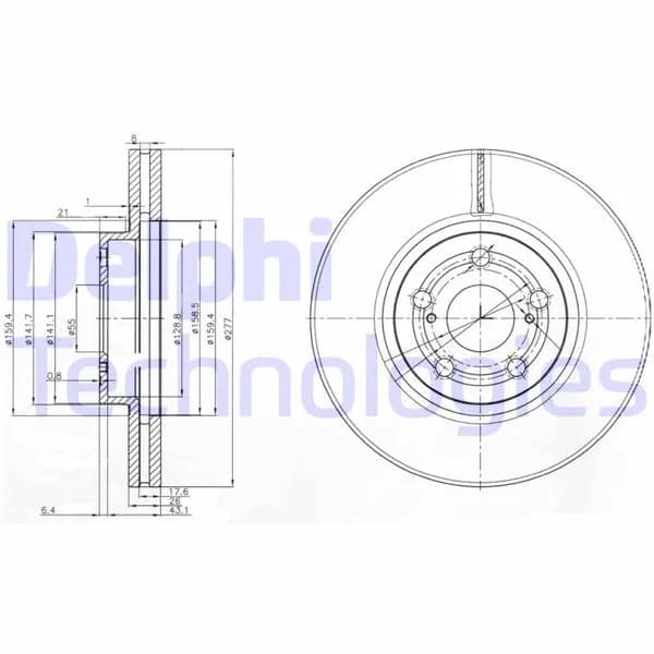 ÖN FREN DİSKİ HAVA KANALLI TOYOTA AVENSIS 1.6L 3ZZFE VVTi ZZT250 03-08 / 2.0L 1AZFSE AZT250 03-08 277 çap x 5 bijon - Takım disk fiyatıdır