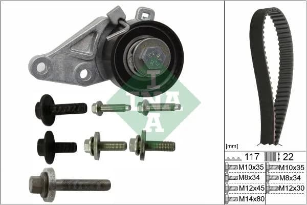 TRİGER SETİ FORD FOCUS-FİESTA-CMAX 98> 1.25-1.4-1.6 ZETEC 100 PS 121 III 1.25 96>04 VOLVO S40 II 1.6 05>12 V50 05>12 MAZDA II 1.25 / 1.4 / 1.6 04>12 KTB286