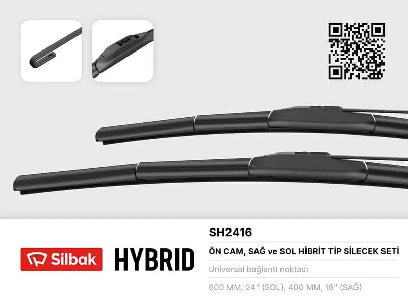 SİLECEK SÜPÜRGESİ 600/400MM MUZ TİPİ İ20 01/09 SKYWELL ET-5 10-20 HYUNDAI I10 AC3 09-19 TOYOTA YARIS CROSS MXP 09-20
